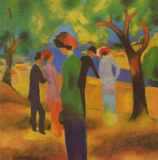 August Macke Lady in a Green Jacket oil painting picture